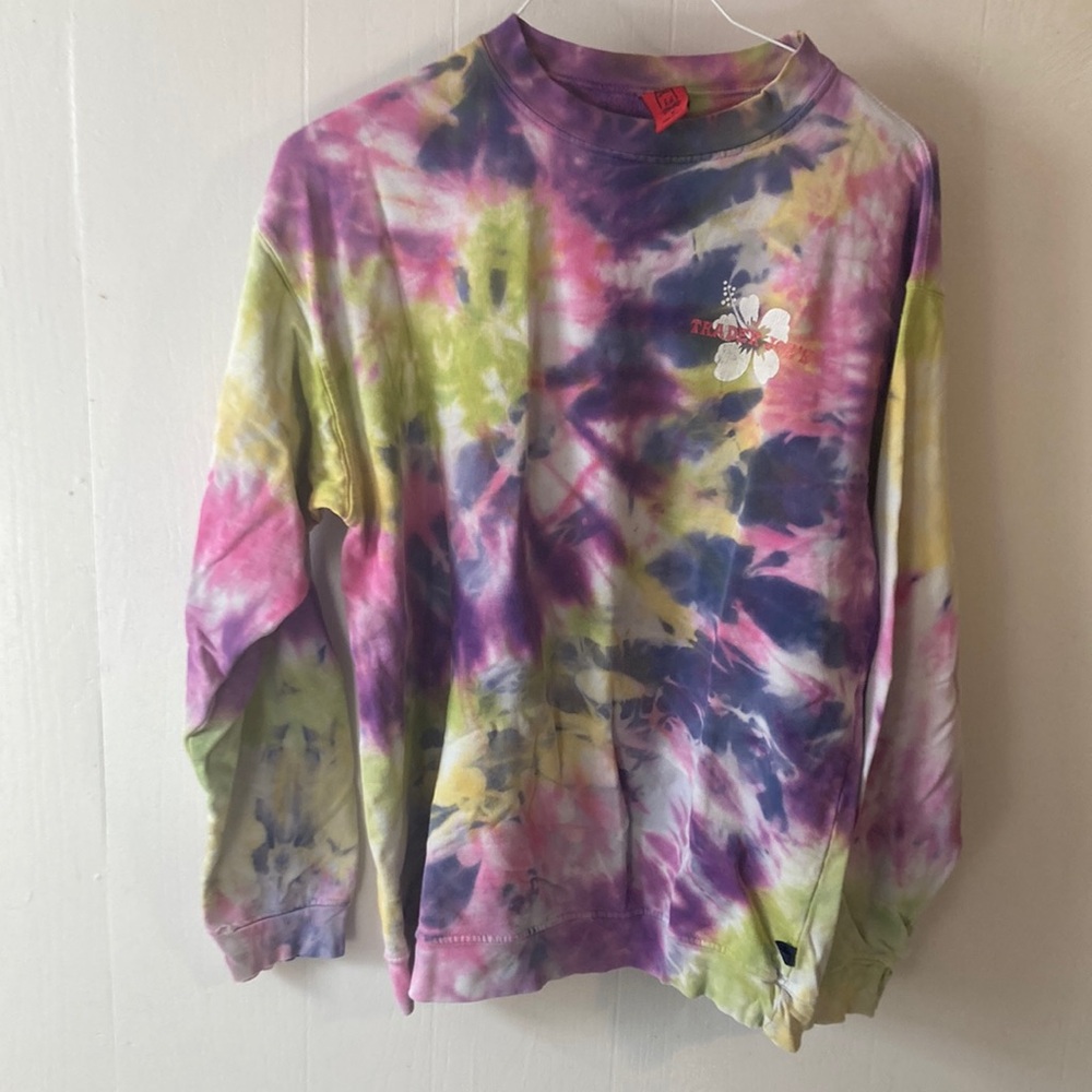 Trader Joe’s tie dye crew neck sweatshirt.